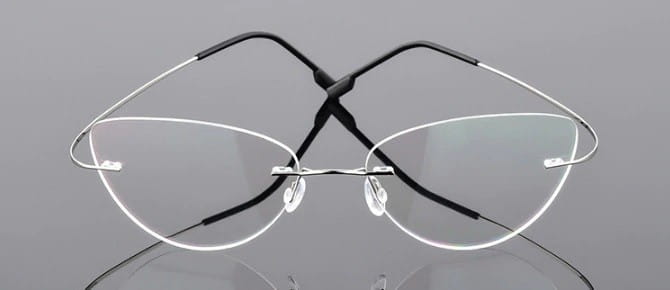 Srebrne okulary bezramkowe damskie z filtrem antyrefleksyjnym SCH-502