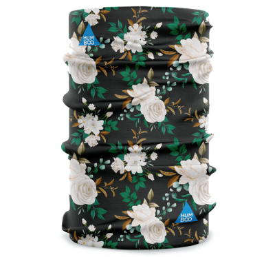 Elastyczny cienki komin na szyję  - SC.22 BIAŁE RÓŻE