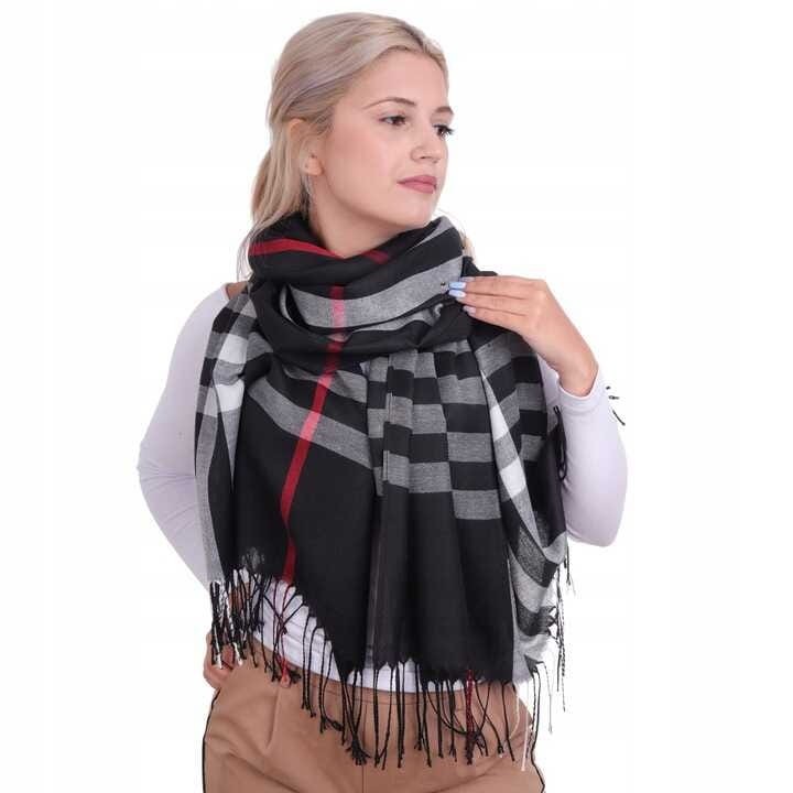 Ciepły szalik damski Cashmere angielska krata SZA-11