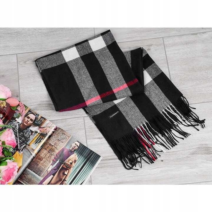Ciepły szalik damski Cashmere angielska krata SZA-11