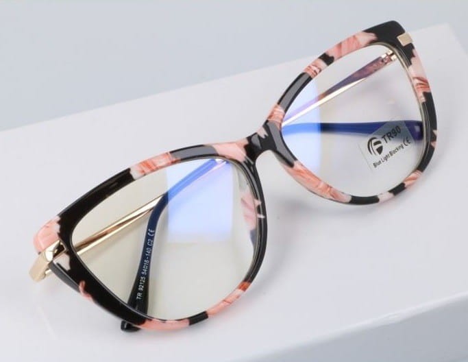Kocie Okulary damskie  z filtrem BLUE Light do komputera zerówki 2546-2