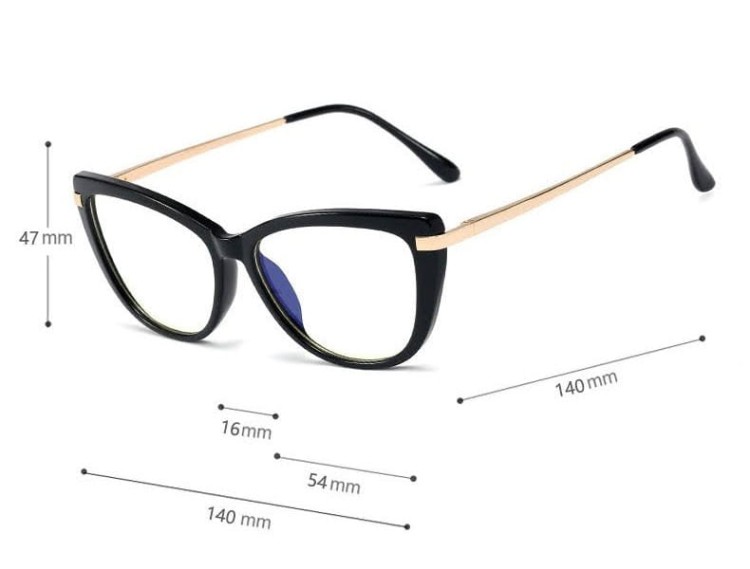 Kocie Okulary damskie  z filtrem BLUE Light do komputera zerówki 2546-2