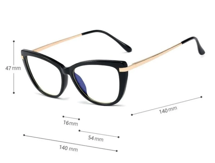 Kocie Okulary damskie  z filtrem BLUE Light do komputera zerówki 2546-4