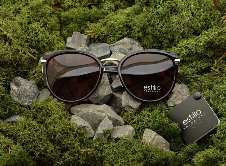 Damskie okulary przeciwsłoneczne polaryzacyjne brązowe EST-01B