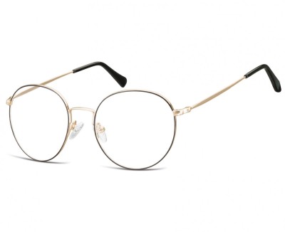 Lenonki okrągłe Okulary oprawki optyczne 915 złoto-czarne