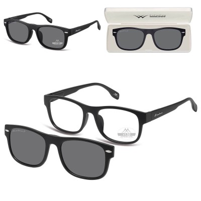 2w1 - Plusy +1.50 OKULARY DO CZYTANIA + NAKŁADKA PRZECIWSŁONECZNA z Polaryzacją CLIP-MRC-1