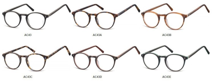 Okrągłe okulary oprawki zerowki korekcyjne Sunoptic AC43B