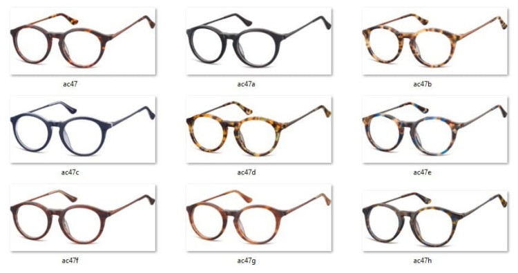 Okrągłe okulary oprawki zerowki korekcyjne Sunoptic AC47H