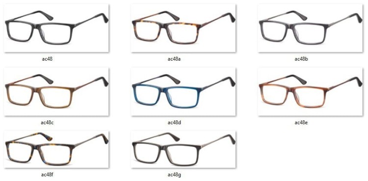 Prostokatne okulary oprawki korekcyjne Sunoptic AC48F panterkowe