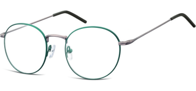 Lenonki okrągłe Okulary oprawki optyczne 938D zielono - grafitowe 