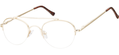 Okulary oprawki korekcyjne metalowo-żyłkowe Okrągłe 786C złote 