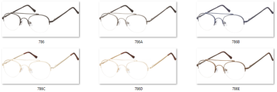 Okulary oprawki korekcyjne metalowo-żyłkowe Okrągłe 786C złote 