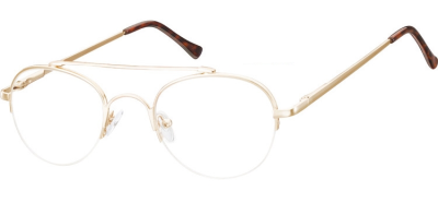 Okulary oprawki korekcyjne metalowo-żyłkowe Okrągłe 786D ciemne złote 