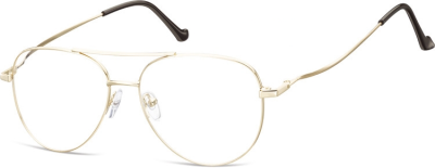 Okulary oprawki Pilotki zerówki metalowe korekcyjne 932E złote 