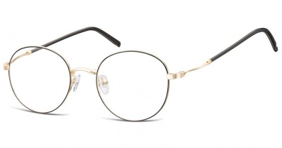 Lenonki okrągłe Okulary oprawki optyczne 927D czarno-złote