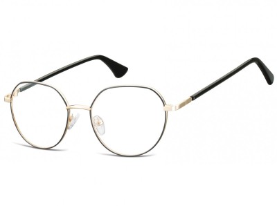 Lenonki okrągłe Okulary oprawki optyczne 916 złoto-czarne