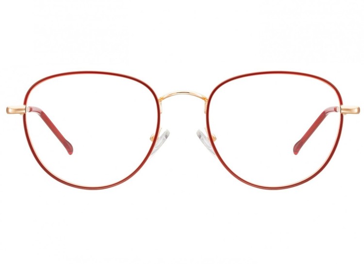 Owalne Okulary oprawki optyczne 918 złoto-bordowe