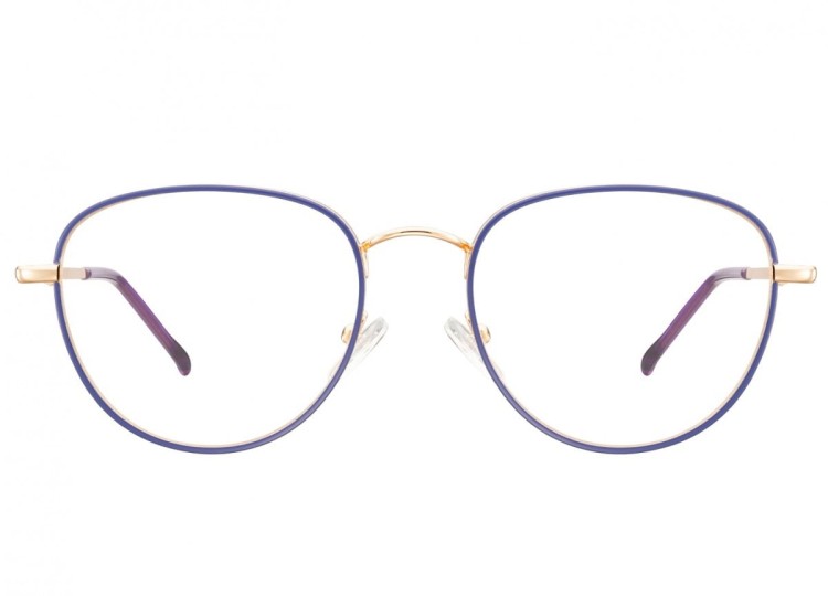 Owalne Okulary oprawki optyczne 918A złoto-fioletowe