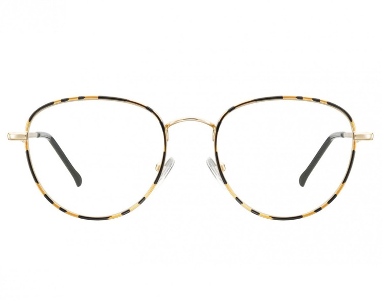 Owalne Okulary oprawki optyczne 918D złote+panterka