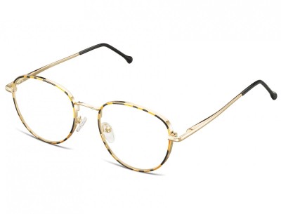 Owalne Okulary oprawki optyczne 918D złote+panterka