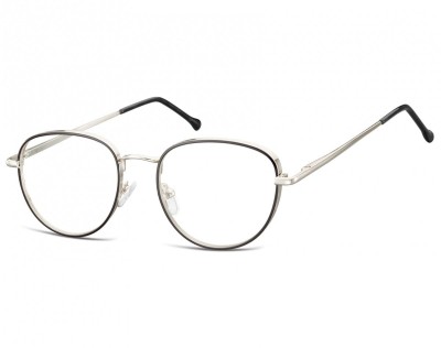 Owalne Okulary oprawki optyczne 918E czarno-srebrne