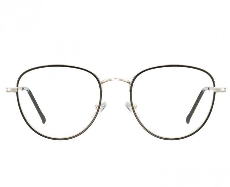 Owalne Okulary oprawki optyczne 918E czarno-srebrne