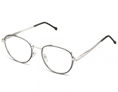 Owalne Okulary oprawki optyczne 918E czarno-srebrne