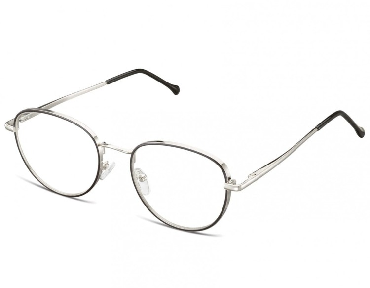 Owalne Okulary oprawki optyczne 918E czarno-srebrne