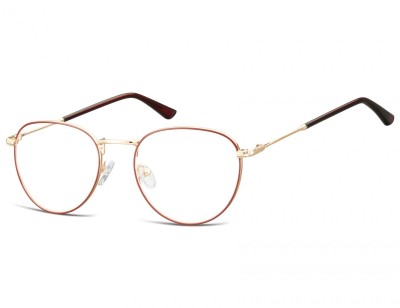Okulary oprawki owalne Lenonki optyczne 920 złoto-bordowe