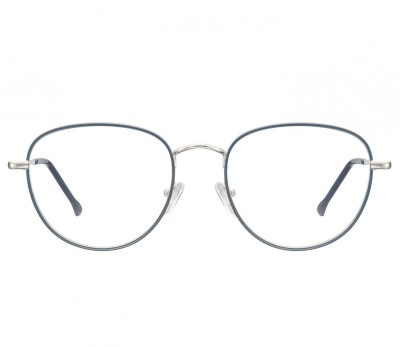 Owalne Okulary oprawki optyczne 918F granatowo-srebrne