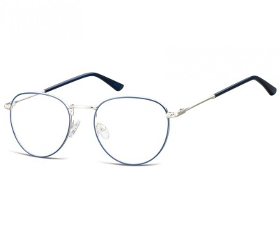 Okulary oprawki owalne Lenonki optyczne 920D srebrno-niebieskie
