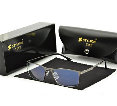 Grafitowe męskie okulary do komputera BLUE LIGHT zerówki rozkręcalne 2553C