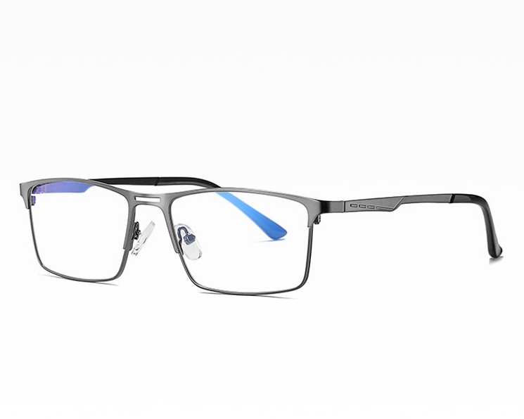 Grafitowe męskie okulary do komputera BLUE LIGHT zerówki rozkręcalne 2553C