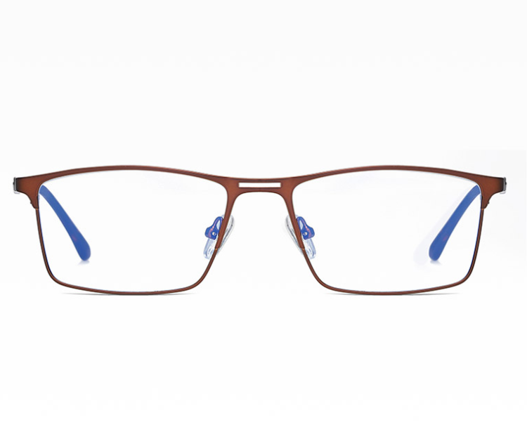 Brązowe męskie okulary do komputera BLUE LIGHT zerówki 2553E