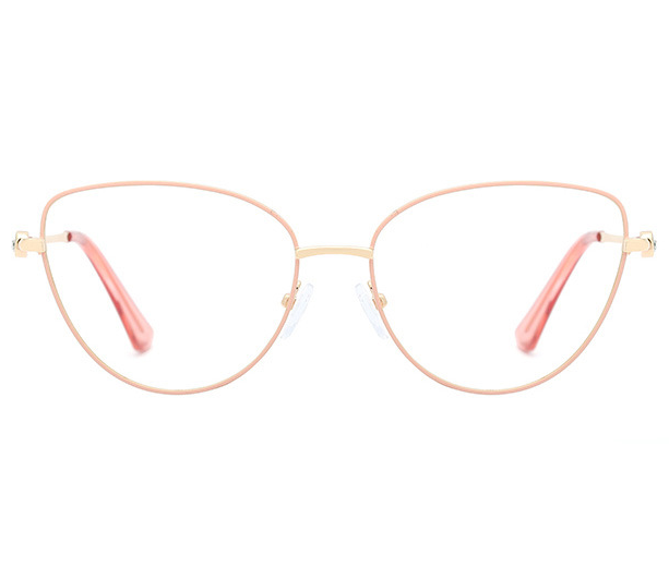 Różowe okulary do komputera Damskie zerówki kocie oczy 2556B (wideo)