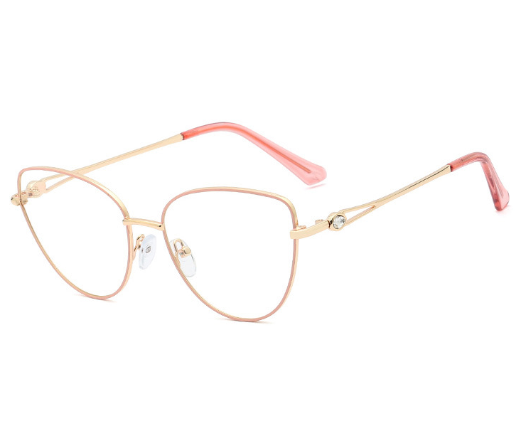 Różowe okulary do komputera Damskie zerówki kocie oczy 2556B (wideo)