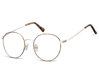 Okulary Lenonki okrągłe Oprawki optyczne 915H złoto-panterkowe