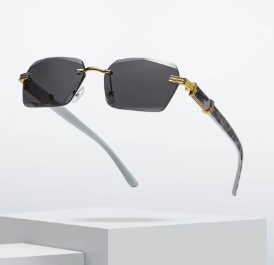 Damskie okulary przeciwsłoneczne Glamour bezramkowe prostokątne SKK-03