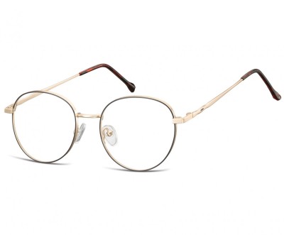 Okulary Oprawki owalne Lenonki optyczne 912E złoto-brązowe