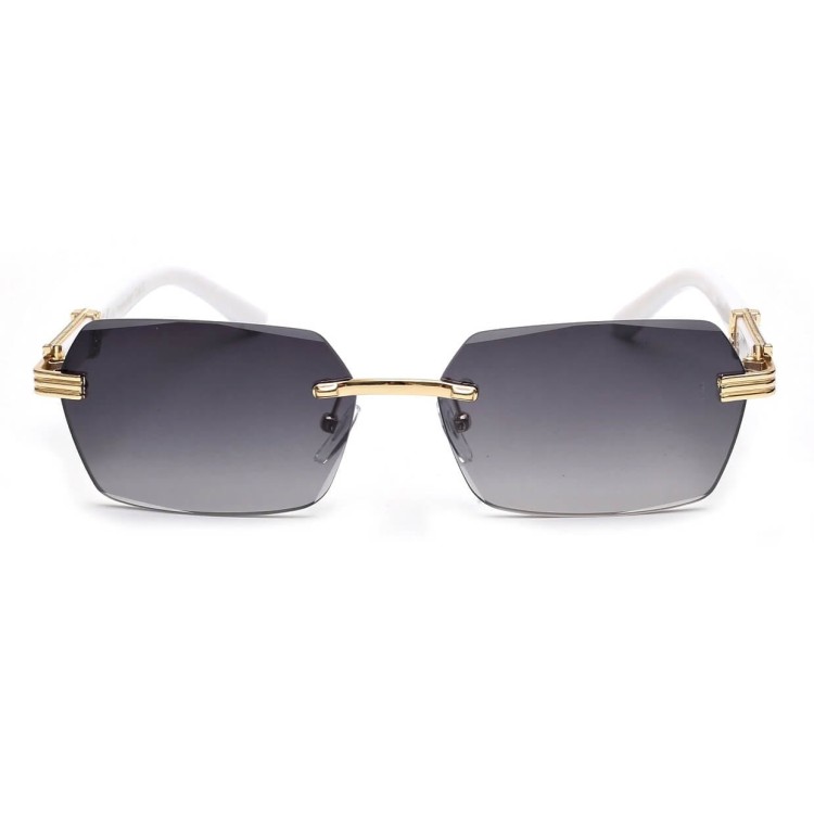 Damskie okulary przeciwsłoneczne Glamour bezramkowe prostokątne SKK-03