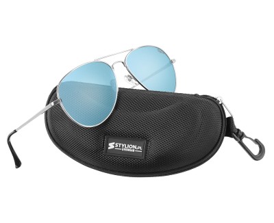 Okulary Pilotki Przeciwsłoneczne Polaryzacyjne z niebieską lustrzanką Stylion STL-03C15