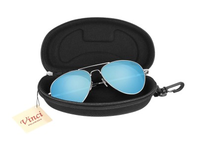 Okulary Pilotki Przeciwsłoneczne Polaryzacyjne z niebieską lustrzanką Stylion STL-03C15