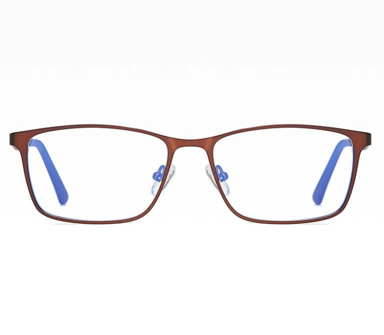 Męskie brązowe okulary do komputera BLUE LIGHT zerówki 2554B