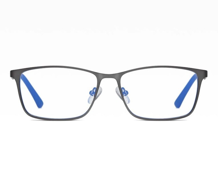 Męskie grafitowe okulary do komputera BLUE LIGHT zerówki 2554D