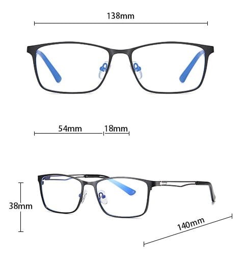 Męskie grafitowe okulary do komputera BLUE LIGHT zerówki 2554D