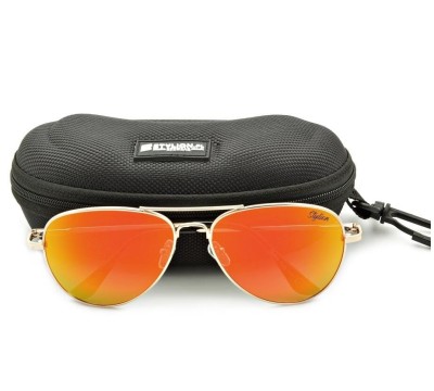 Okulary Pilotki Przeciwsłoneczne Polaryzacyjne z pomarańczową lustrzanką Stylion STL-03C3