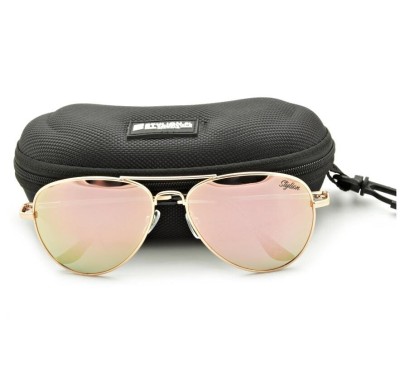 Okulary Pilotki Przeciwsłoneczne Polaryzacyjne z różową lustrzanką STL-03C13