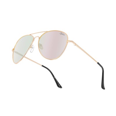 Okulary Pilotki Przeciwsłoneczne Polaryzacyjne z różową lustrzanką STL-03C13