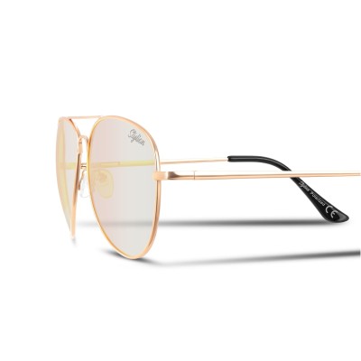 Okulary Pilotki Przeciwsłoneczne Polaryzacyjne z różową lustrzanką STL-03C13