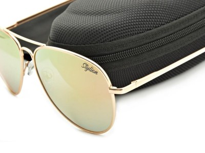 Okulary Pilotki Przeciwsłoneczne Polaryzacyjne z różową lustrzanką STL-03C13